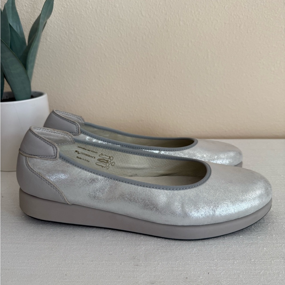 Lumberjack Silver Leather Casual Loafer Flats EU41 US10-10.5